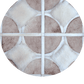 ALPHA – Custom Animal Hide Rug in Geometric Circle Pattern
