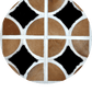 ALPHA – Custom Animal Hide Rug in Geometric Circle Pattern