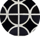 ALPHA – Custom Animal Hide Rug in Geometric Circle Pattern