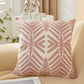 Textured Cotton Blend leaf tropical design Throw Pillow (With insert) size 18"x18"