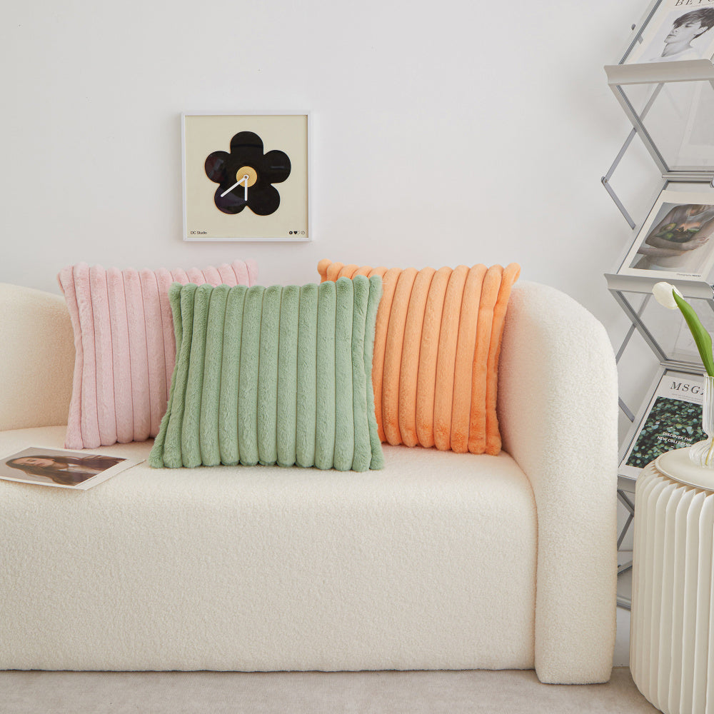 Pack of 2 Polyester Blend Throw Square Pillow Cover & 450g Insert reversible sides, removable cover size 18x18 inch