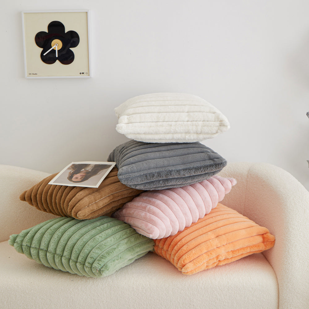 Pack of 2 Polyester Blend Throw Square Pillow Cover & 450g Insert reversible sides, removable cover size 18x18 inch