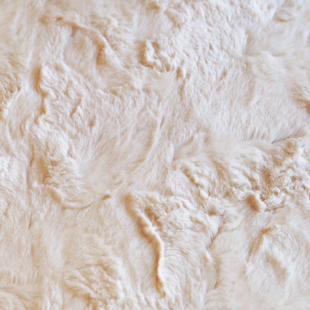 Set of 4 well mixed miss and match reversible sides furry throw pillows and 450g inserts 18"x18" square