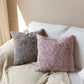 Set of 4 well mixed miss and match reversible sides furry throw pillows and 450g inserts 18"x18" square