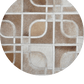 EYES – Geometric Cowhide Rug with Curved Motif