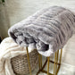 Gray Faux Fur Blanket - Lap: 30"x40"