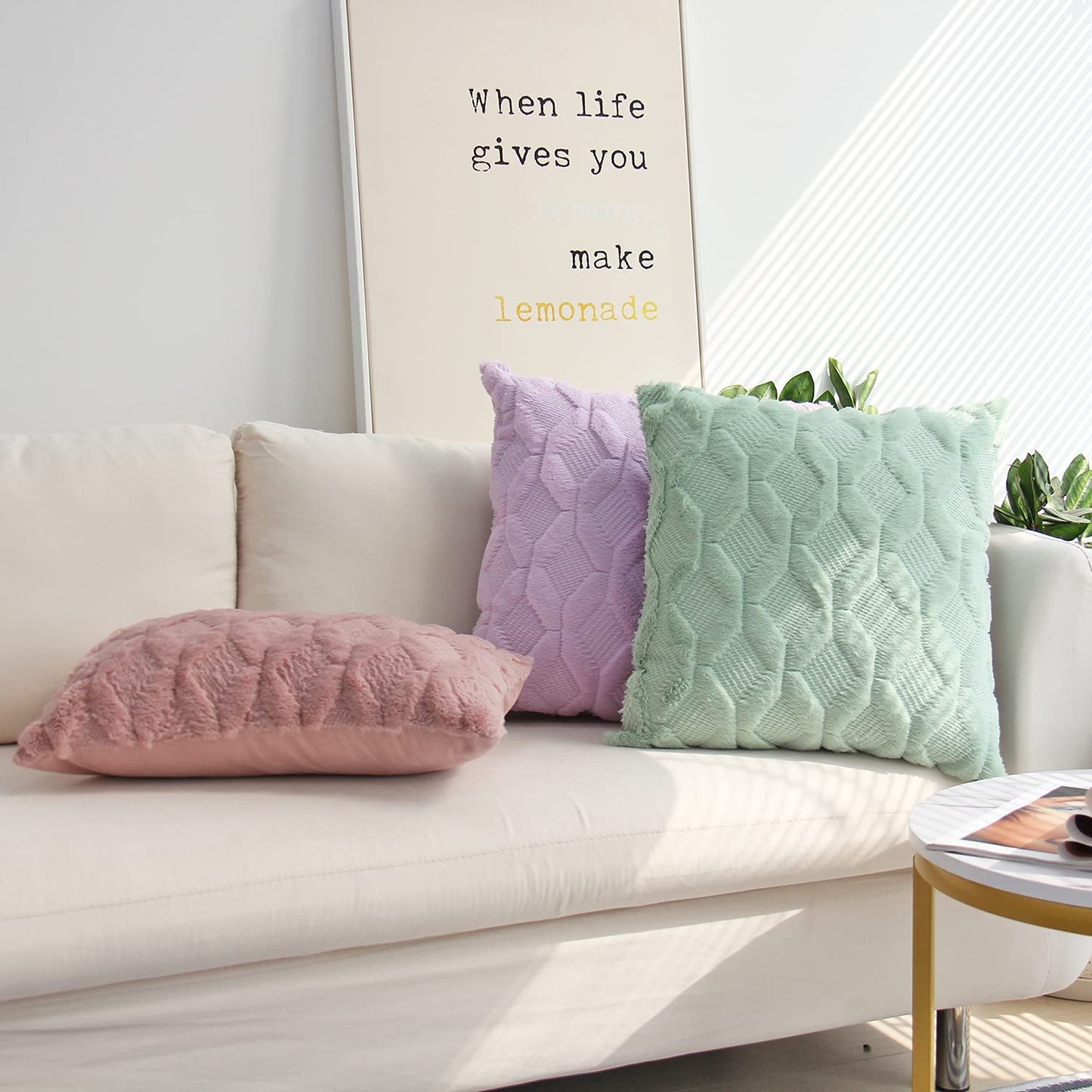 Diamond shaped Plush Throw Pillow (With Insert) size 18"x18"