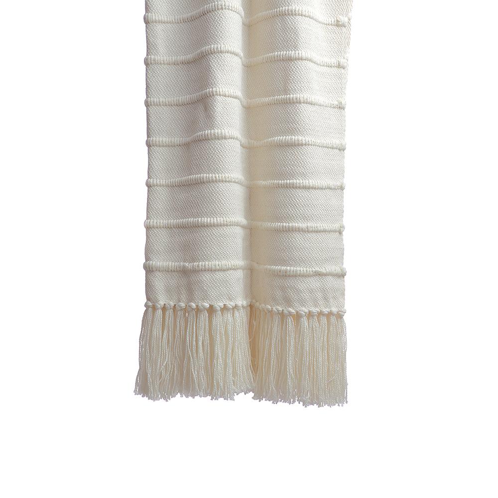 Multi Striped Natural Throw Blanket