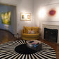 JAPAN SUN – Round Cowhide Rug in Black and White for Trade Professionals