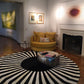 JAPAN SUN – Round Cowhide Rug in Black and White for Trade Professionals