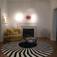 JAPAN SUN – Round Cowhide Rug in Black and White for Trade Professionals