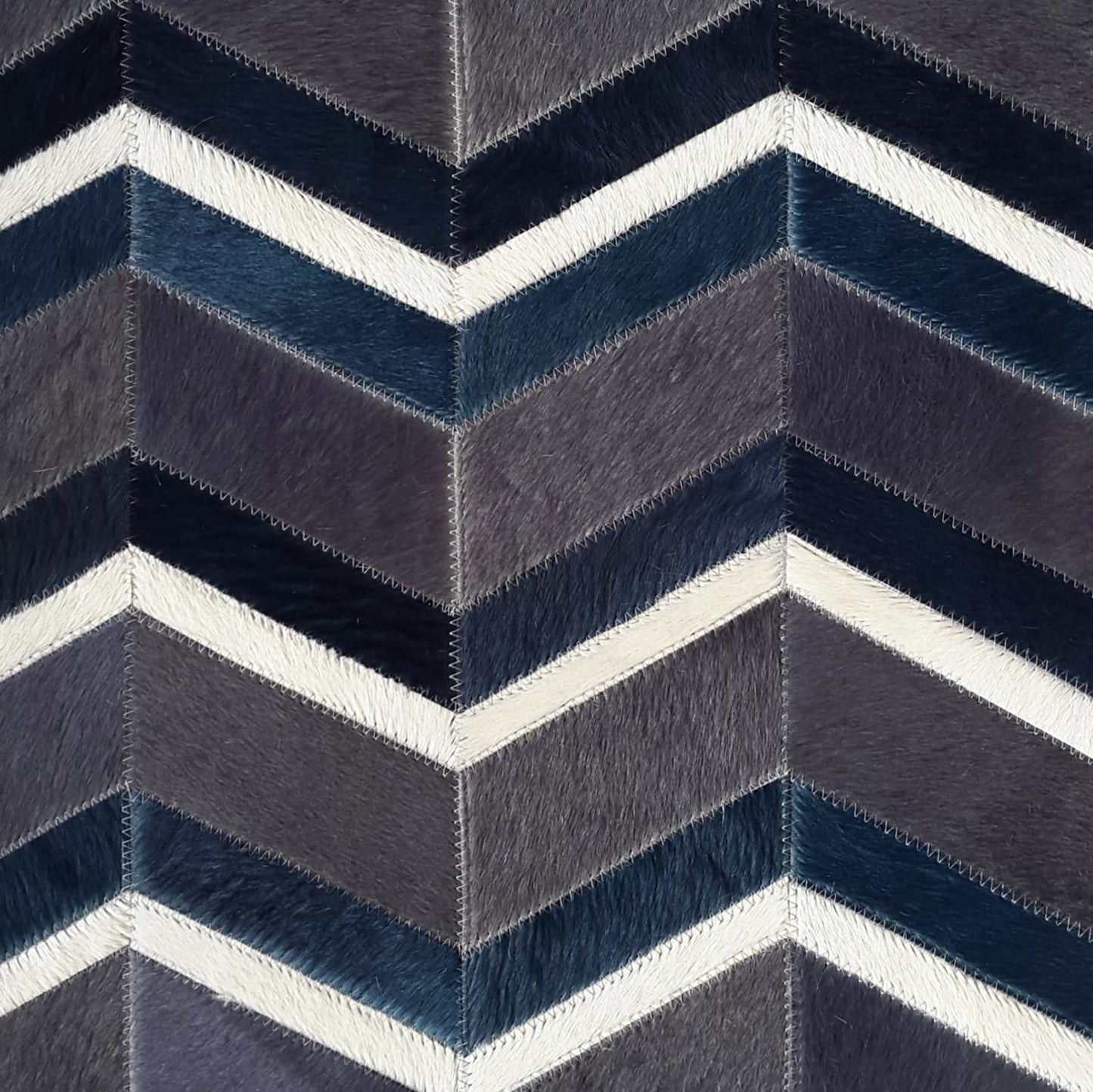 MULTI HERRINGBONE – Chevron Patchwork Cowhide Rug