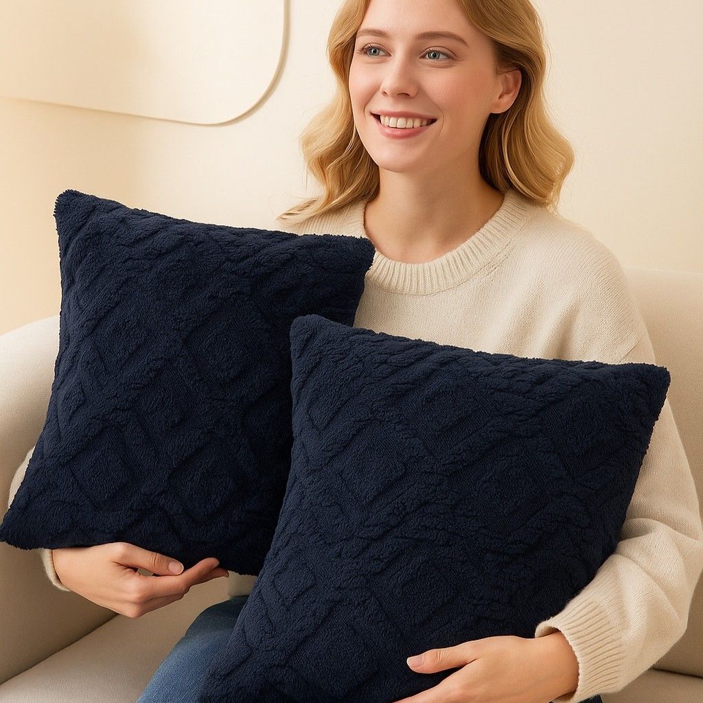 Pack of 2 Double sides throw pillow SUPER SOFT 3D FOLORAL PATTERN size 18"x18"