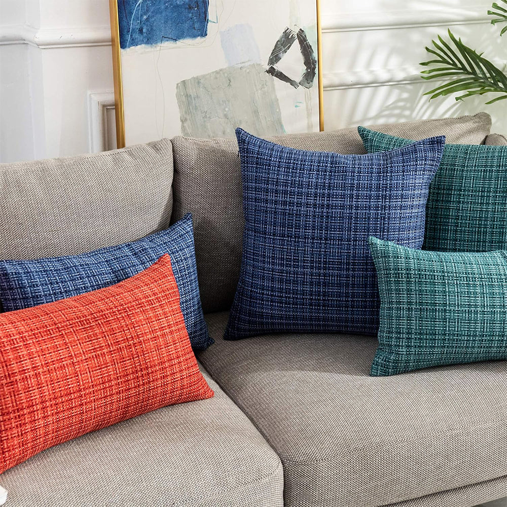 ok IN2xP4 P5 Set of 2 Solid Color Outdoor Waterproof Throw Pillow covers AND Inserts  Square 18"x18" or Rectangle 12"x20"