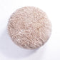 Sand Curly Goatskin Round Ottoman