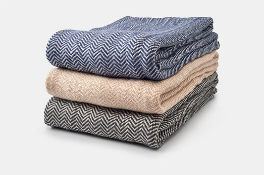 Chevron Pattern Soft Wool Throw Size Blanket