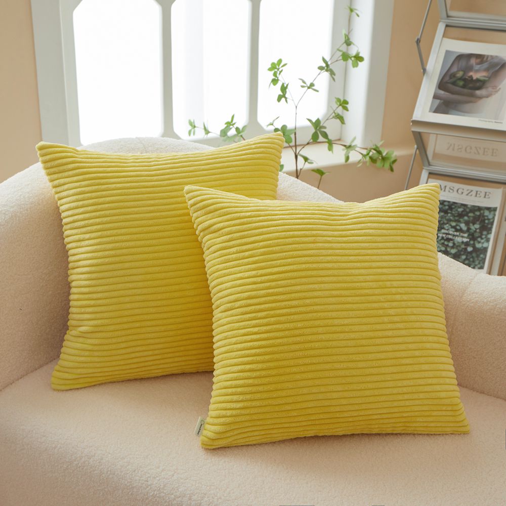 Set of 2  Stripe Throw Pillow (With/Without 450g Inserts) 7 colors options size 18"x18"