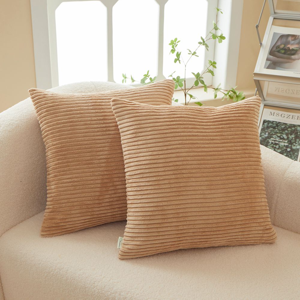 Set of 2  Stripe Throw Pillow (With/Without 450g Inserts) 7 colors options size 18"x18"