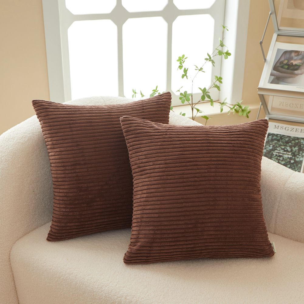 Set of 2  Stripe Throw Pillow (With/Without 450g Inserts) 7 colors options size 18"x18"