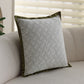 18"x18" square throw pillow set | herringbone trio | neutral white & olive green accents | 3-piece collection + insert options