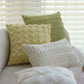 Set of 2 with inserts textured serenity collection - modern plush throw pillows in sage green and ivory with tufted, striped, and quilted patterns