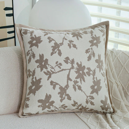 18" x18" Square Throw Pillow Jacquard Floral Chenille  2 sizes of  Insert options