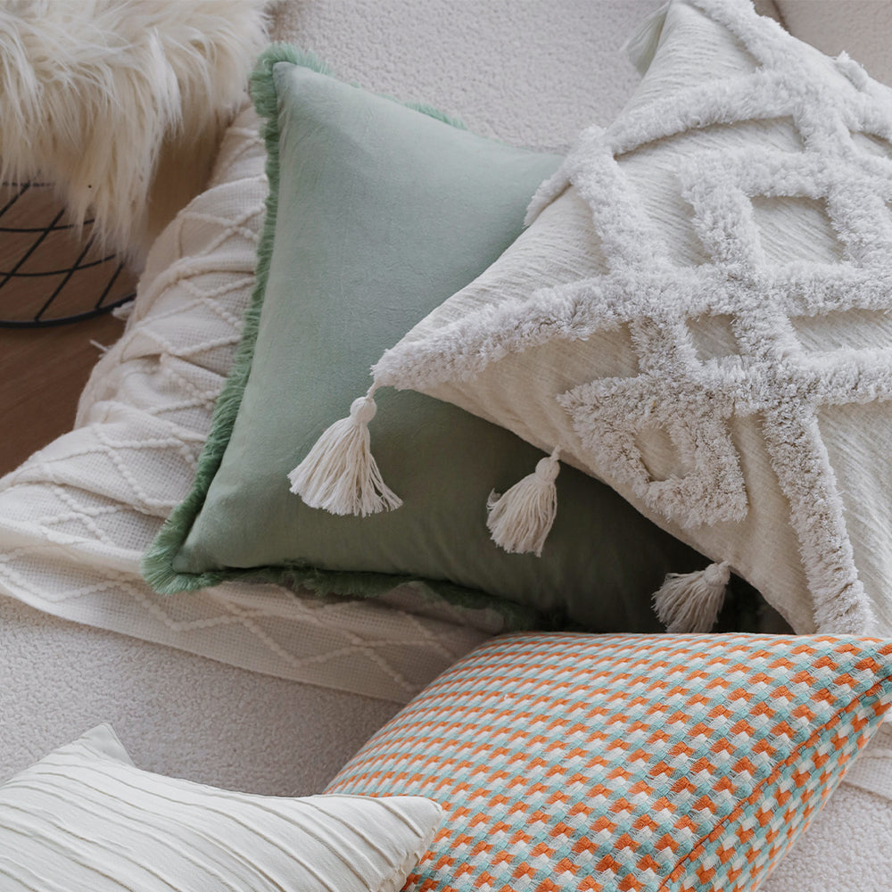 18"x 18" Square Throw Pillow Textured Chenille Boho with 450g Insert  pack of one