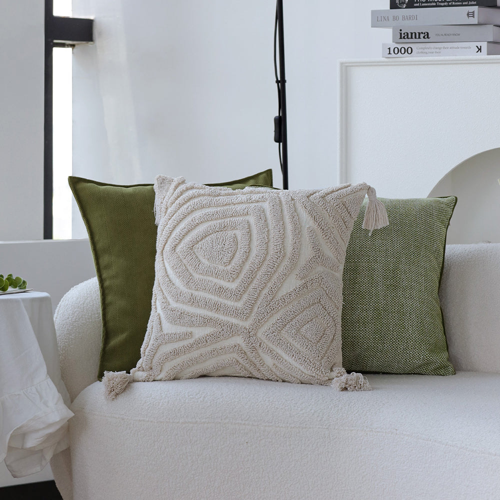 18"x 18" Square Throw Pillow Textured Chenille Boho with 450g Insert  pack of one