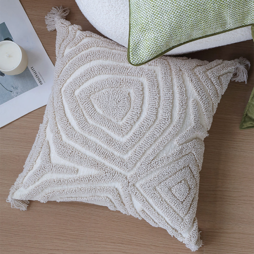 18"x 18" Square Throw Pillow Textured Chenille Boho with 450g Insert  pack of one