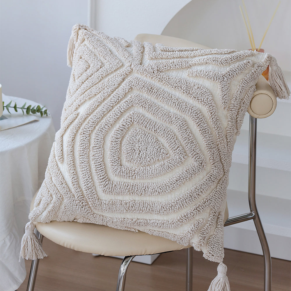 18"x 18" Square Throw Pillow Textured Chenille Boho with 450g Insert  pack of one