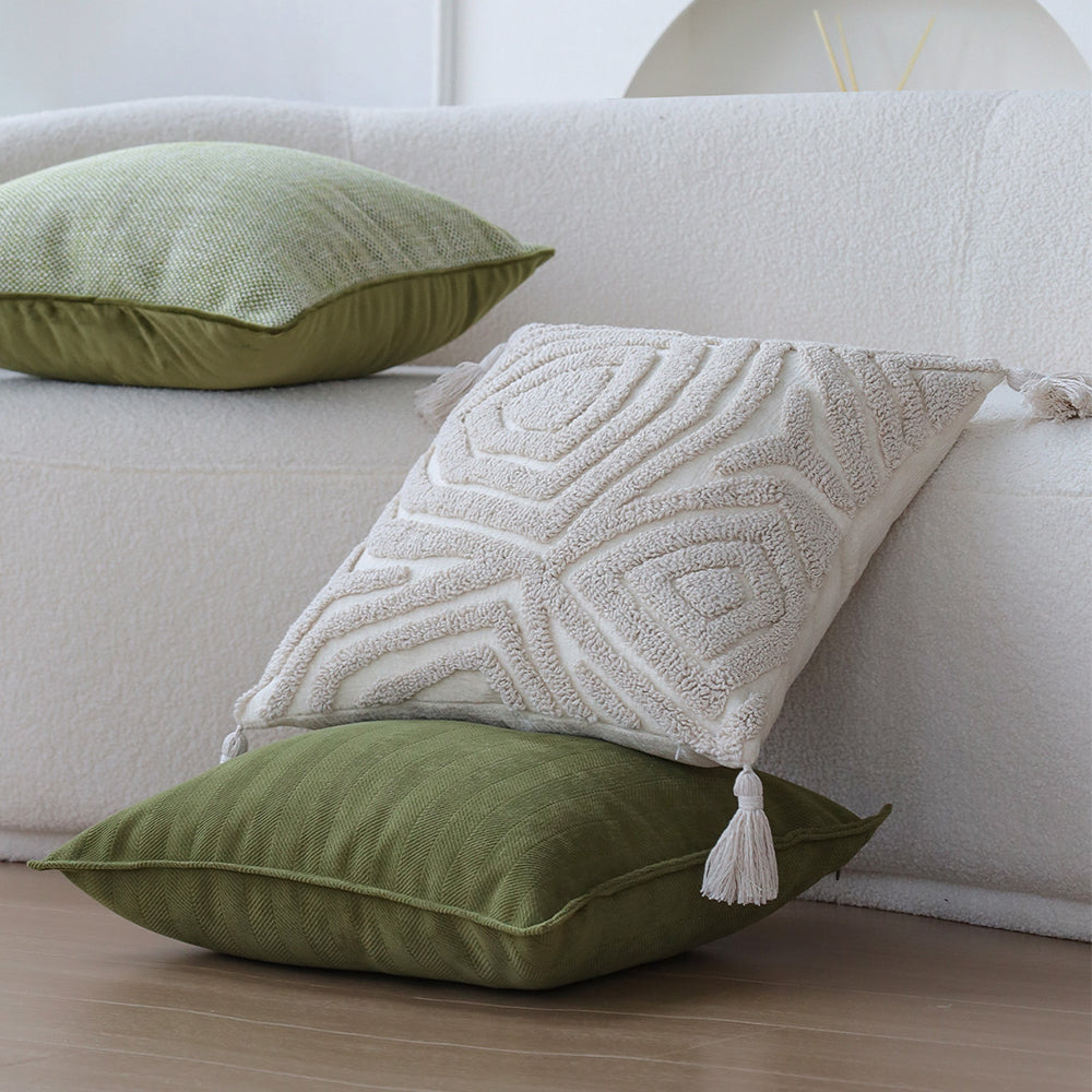 18"x 18" Square Throw Pillow Textured Chenille Boho with 450g Insert  pack of one