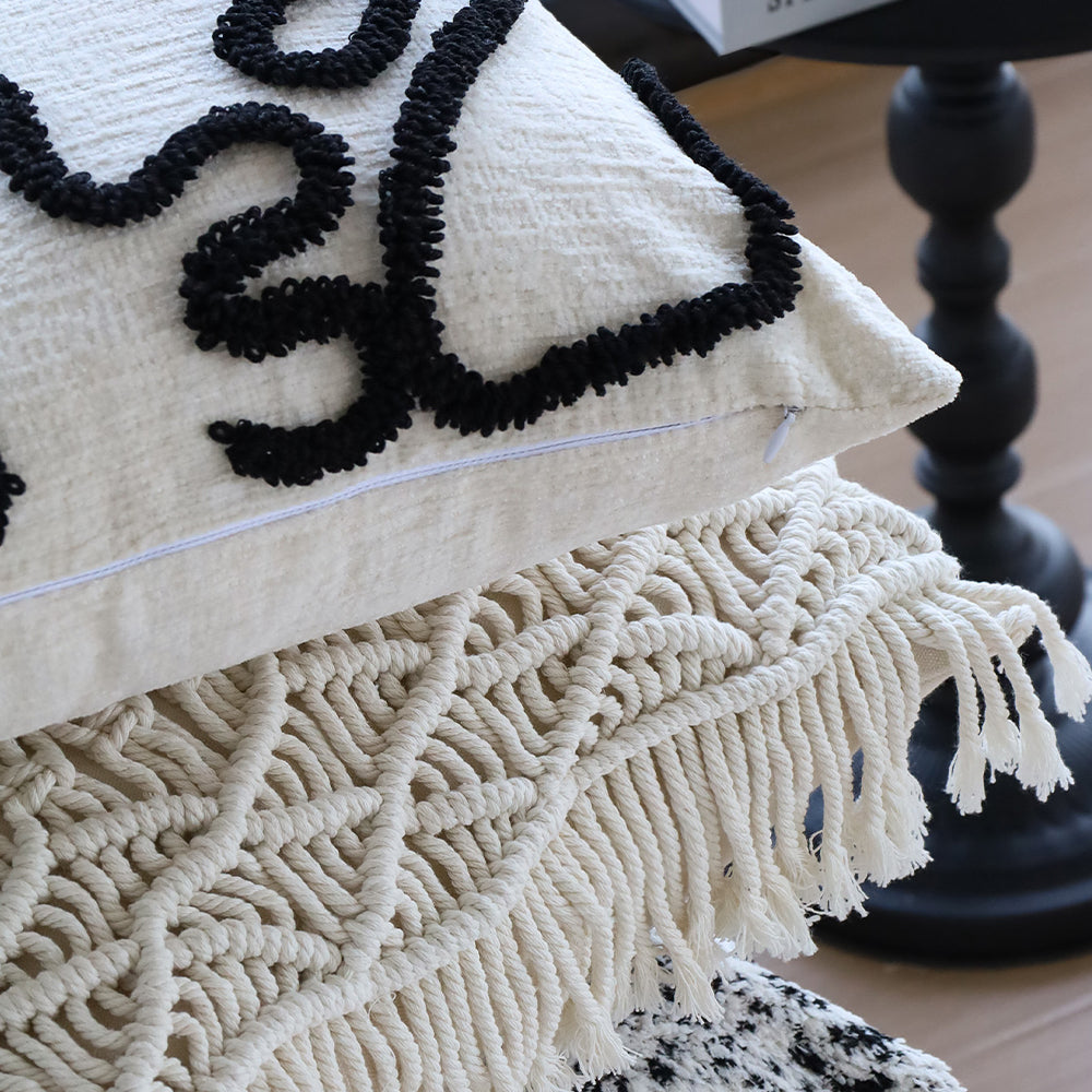 18"x 18" Square Throw Pillow Textured Chenille Boho with 450g Insert  pack of one