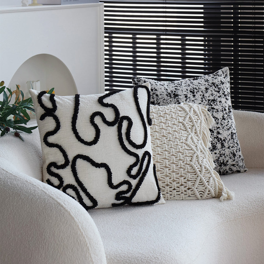 18"x 18" Square Throw Pillow Textured Chenille Boho with 450g Insert  pack of one