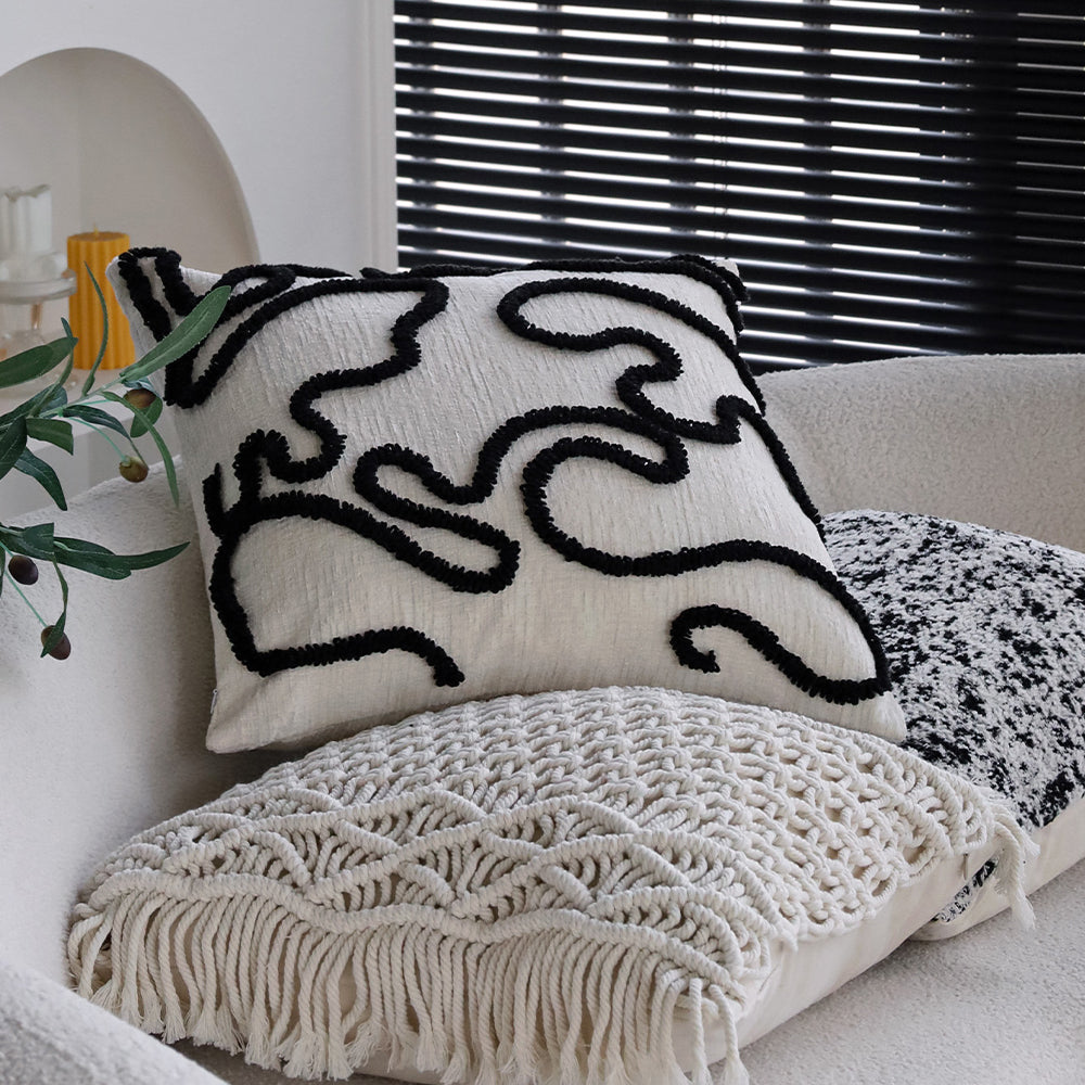 18"x 18" Square Throw Pillow Textured Chenille Boho with 450g Insert  pack of one