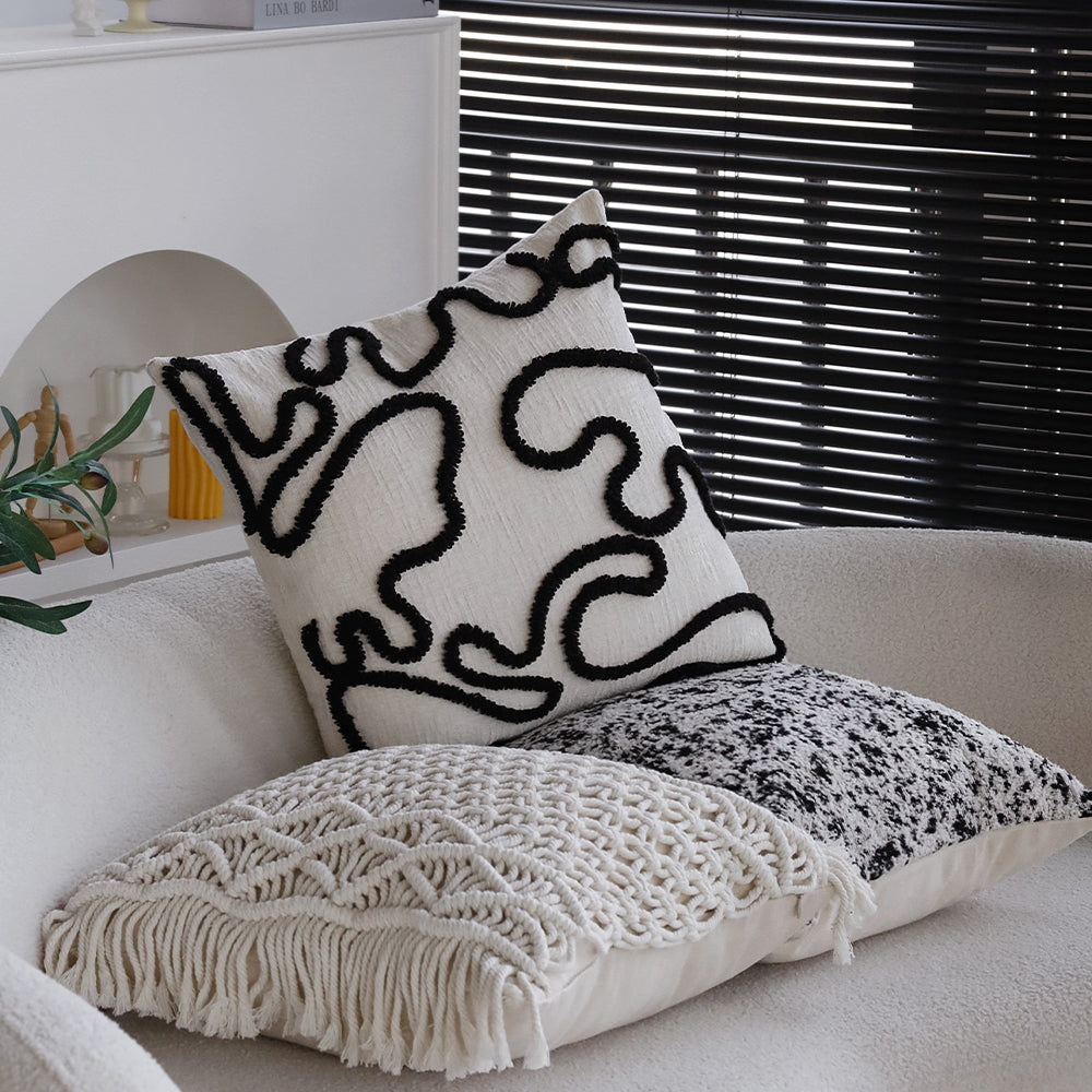 18"x 18" Square Throw Pillow Textured Chenille Boho with 450g Insert  pack of one