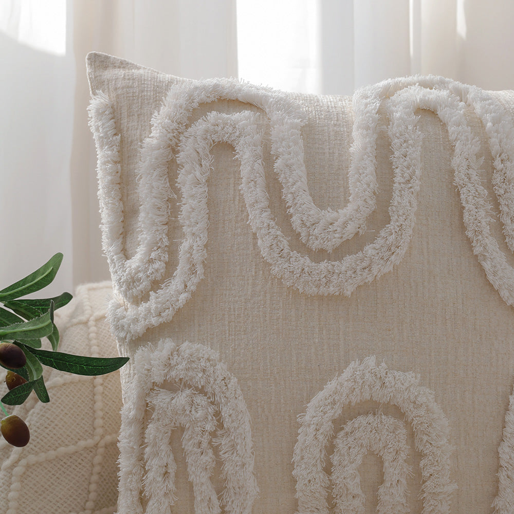 18"x 18" Square Throw Pillow Textured Chenille Boho with 450g Insert  pack of one