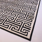T MODEL – Maze-Inspired Cowhide Patch Rug