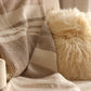 Camel Stripes Wool Blend Blanket