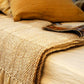 Camel Stripes Wool Blend Blanket