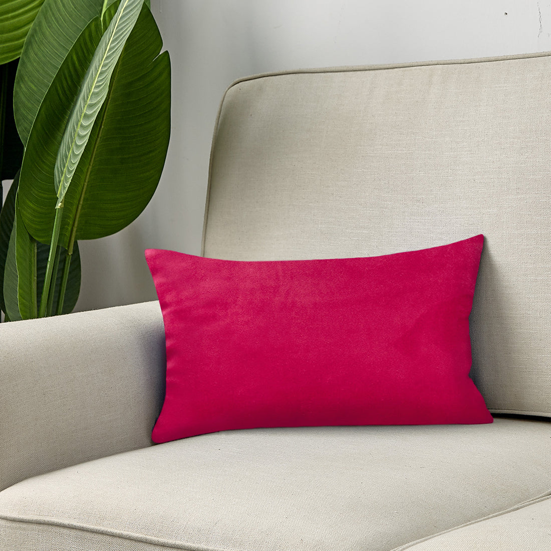 New Singular Color Polyester Blend Lumbar Pillow (With/ Without Insert)
