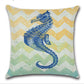 Set of 2 Square Cloth Throw Pillow Covers Ocean themes 18"x18"(With or Without Inserts)