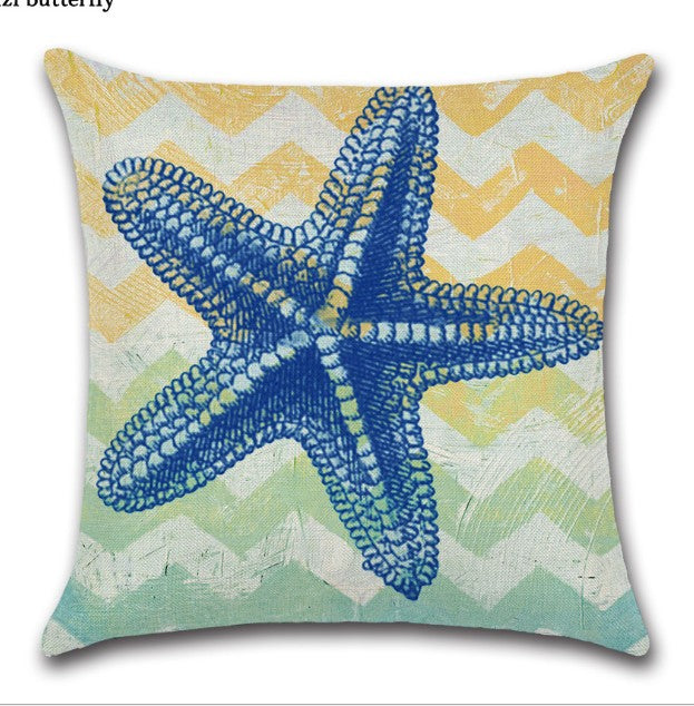 Set of 2 Square Cloth Throw Pillow Covers Ocean themes 18"x18"(With or Without Inserts)