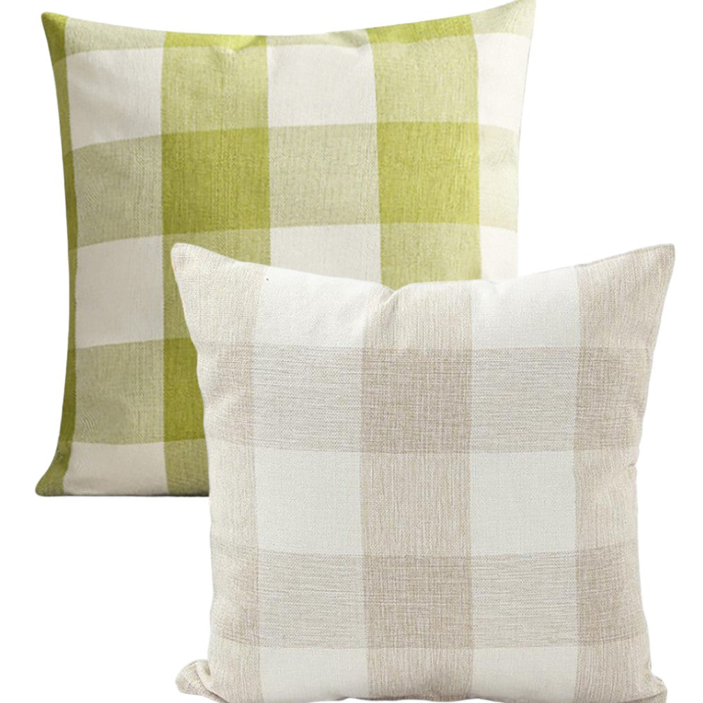 Set of 2 Beautiful combination Throw Pillow Covers and Inserts size 18"x18" Square, well mixed colors of one of each