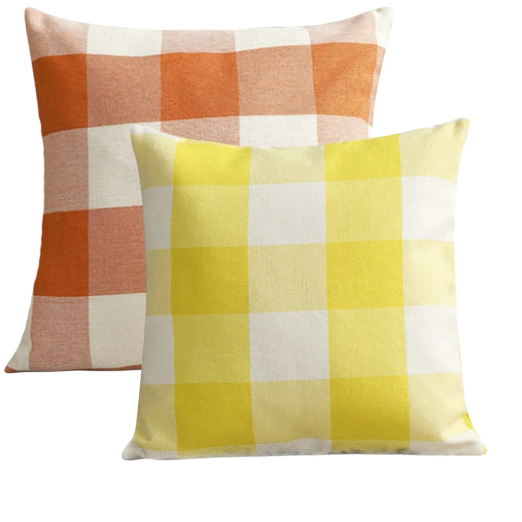 Set of 2 Beautiful combination Throw Pillow Covers and Inserts size 18"x18" Square, well mixed colors of one of each