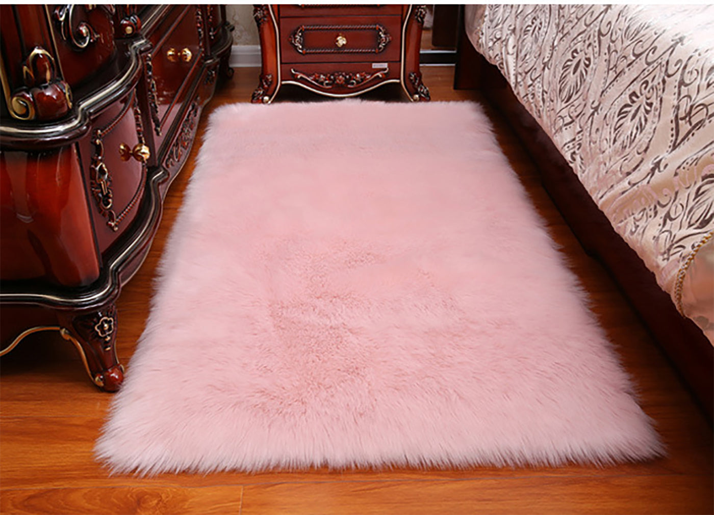 Thicken Faux Fur Rugs Plush Carpet area rug options of 4 colors 3 sizes
