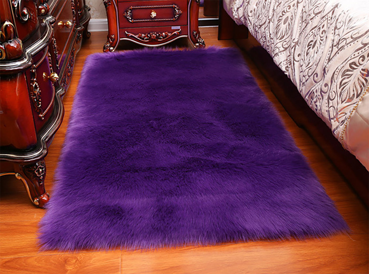 [ZT121 purple 4'x6'] thicken faux fur rugs plush carpet area rug options of 4 colors 3 sizes