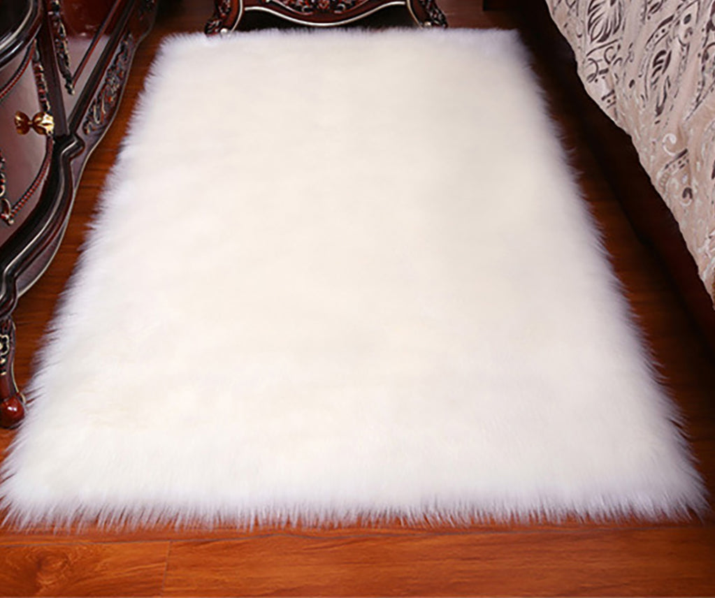 [ZT121 white 4'x6'] thicken faux fur rugs plush carpet area rug options of 4 colors 3 sizes