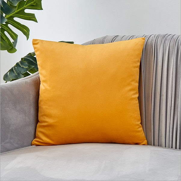 Set of 2 Velvet Solid Colors Pillow Covers (With or Without Inserts)