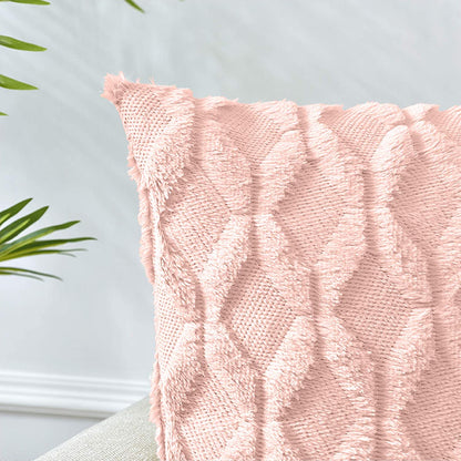 18"x18" tufted diamond plush throw pillow | 12 colors soft faux fur texture | modern geometric accent | insert included