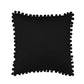 18''x18'' velvet pom-pom throw pillow | 7 colors soft & playful ball trim design | fun couch & bedroom accent | insert included